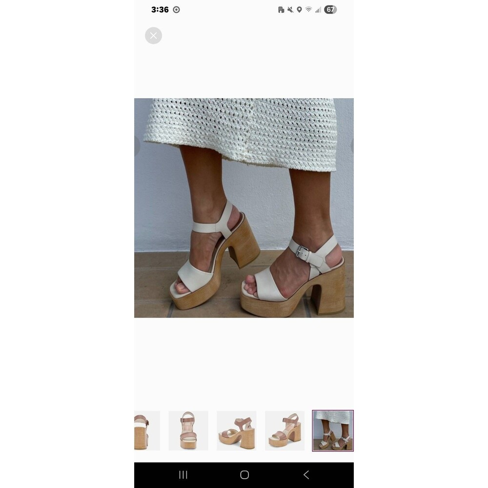 Dolce Vita Elly Platform tan leather ankle strap block heal size 10 Boho Anthro - Picture 9 of 10